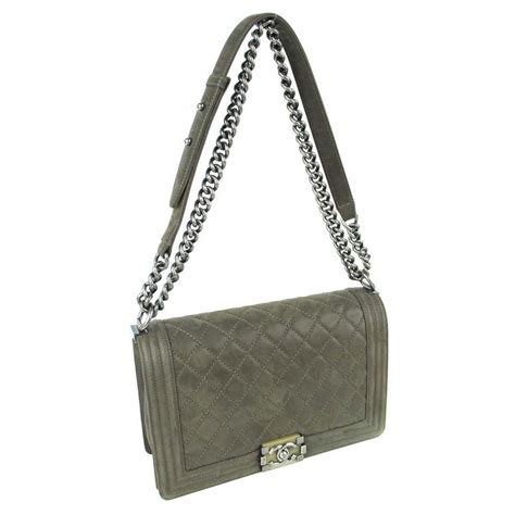 khaki green chanel boy bag|chanel's bag.